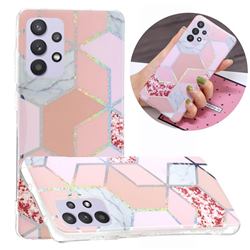 Pink Marble Painted Galvanized Electroplating Soft Phone Case Cover for Samsung Galaxy A32 5G