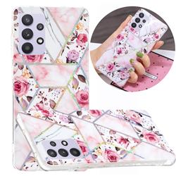 Rose Flower Painted Galvanized Electroplating Soft Phone Case Cover for Samsung Galaxy A32 5G