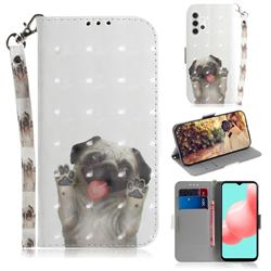 Pug Dog 3D Painted Leather Wallet Phone Case for Samsung Galaxy A32 5G
