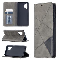 Prismatic Slim Magnetic Sucking Stitching Wallet Flip Cover for Samsung Galaxy A32 5G - Gray