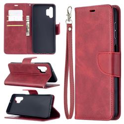 Classic Sheepskin PU Leather Phone Wallet Case for Samsung Galaxy A32 5G - Red