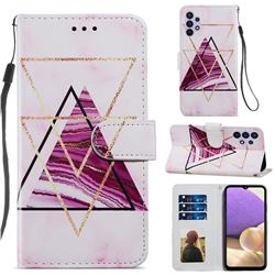 Three-color Marble Smooth Leather Phone Wallet Case for Samsung Galaxy A32 5G