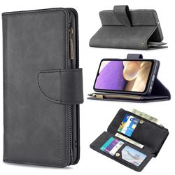 Binfen Color BF02 Sensory Buckle Zipper Multifunction Leather Phone Wallet for Samsung Galaxy A32 5G - Black