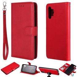 Retro Greek Detachable Magnetic PU Leather Wallet Phone Case for Samsung Galaxy A32 5G - Red