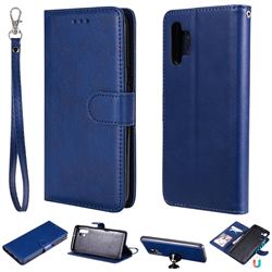 Retro Greek Detachable Magnetic PU Leather Wallet Phone Case for Samsung Galaxy A32 5G - Blue