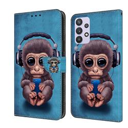 Cute Orangutan Crystal PU Leather Protective Wallet Case Cover for Samsung Galaxy A32 5G