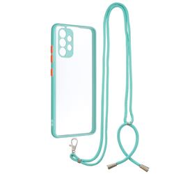 Necklace Cross-body Lanyard Strap Cord Phone Case Cover for Samsung Galaxy A32 4G - Blue