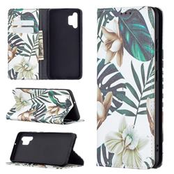 Flower Leaf Slim Magnetic Attraction Wallet Flip Cover for Samsung Galaxy A32 4G