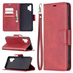 Classic Sheepskin PU Leather Phone Wallet Case for Samsung Galaxy A32 4G - Red