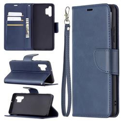 Classic Sheepskin PU Leather Phone Wallet Case for Samsung Galaxy A32 4G - Blue