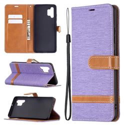 Jeans Cowboy Denim Leather Wallet Case for Samsung Galaxy A32 4G - Purple