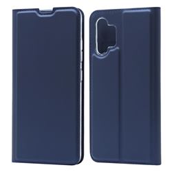 Ultra Slim Card Magnetic Automatic Suction Leather Wallet Case for Samsung Galaxy A32 4G - Royal Blue