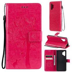 Embossing Butterfly Tree Leather Wallet Case for Samsung Galaxy A32 4G - Rose