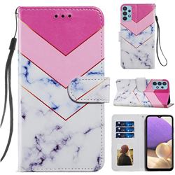 Smoke Marble Smooth Leather Phone Wallet Case for Samsung Galaxy A32 4G