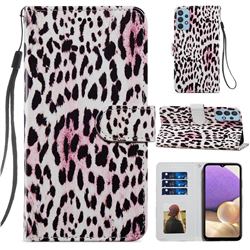 Leopard Smooth Leather Phone Wallet Case for Samsung Galaxy A32 4G