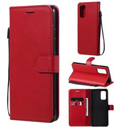 Retro Greek Classic Smooth PU Leather Wallet Phone Case for Samsung Galaxy A32 4G - Red