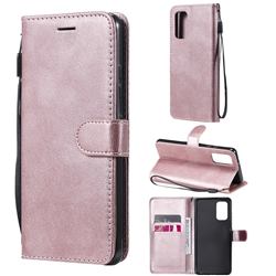 Retro Greek Classic Smooth PU Leather Wallet Phone Case for Samsung Galaxy A32 4G - Rose Gold