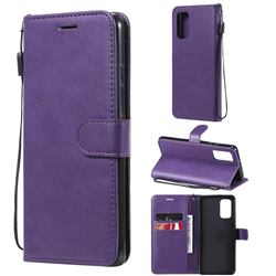 Retro Greek Classic Smooth PU Leather Wallet Phone Case for Samsung Galaxy A32 4G - Purple