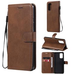 Retro Greek Classic Smooth PU Leather Wallet Phone Case for Samsung Galaxy A32 4G - Brown