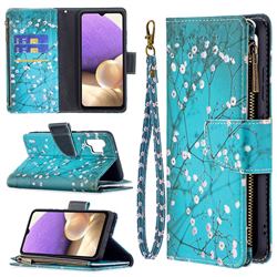 Blue Plum Binfen Color BF03 Retro Zipper Leather Wallet Phone Case for Samsung Galaxy A32 4G