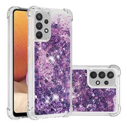 Dynamic Liquid Glitter Sand Quicksand Star TPU Case for Samsung Galaxy A32 4G - Purple