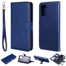 Retro Greek Detachable Magnetic PU Leather Wallet Phone Case for Samsung Galaxy A32 4G - Blue