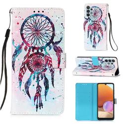 ColorDrops Wind Chimes 3D Painted Leather Wallet Case for Samsung Galaxy A32 4G