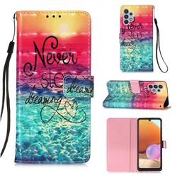 Colorful Dream Catcher 3D Painted Leather Wallet Case for Samsung Galaxy A32 4G