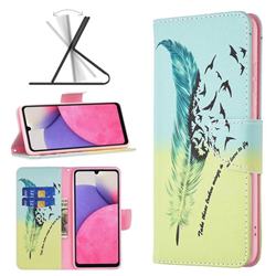 Feather Bird Leather Wallet Case for Samsung Galaxy A33 5G