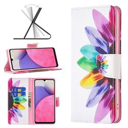 Seven-color Flowers Leather Wallet Case for Samsung Galaxy A33 5G