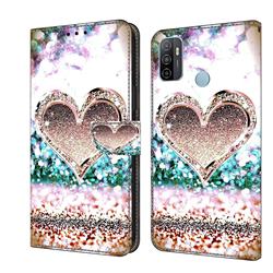 Pink Diamond Heart Crystal PU Leather Protective Wallet Case Cover for Samsung Galaxy A33 5G