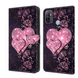 Lace Heart Crystal PU Leather Protective Wallet Case Cover for Samsung Galaxy A33 5G