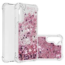 Dynamic Liquid Glitter Sand Quicksand Star TPU Case for Samsung Galaxy A34 5G - Diamond Rose