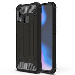 King Kong Armor Premium Shockproof Dual Layer Rugged Hard Cover for Samsung Galaxy A40 - Black Gold