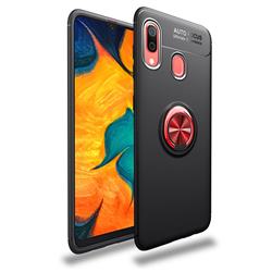 Auto Focus Invisible Ring Holder Soft Phone Case for Samsung Galaxy A40 - Black Red