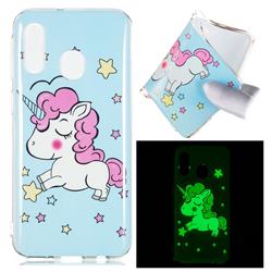Stars Unicorn Noctilucent Soft TPU Back Cover for Samsung Galaxy A40
