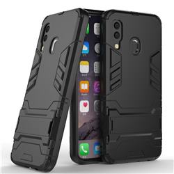 Armor Premium Tactical Grip Kickstand Shockproof Dual Layer Rugged Hard Cover for Samsung Galaxy A40 - Black