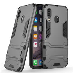 Armor Premium Tactical Grip Kickstand Shockproof Dual Layer Rugged Hard Cover for Samsung Galaxy A40 - Gray