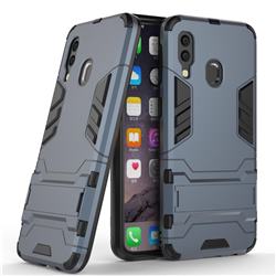 Armor Premium Tactical Grip Kickstand Shockproof Dual Layer Rugged Hard Cover for Samsung Galaxy A40 - Navy
