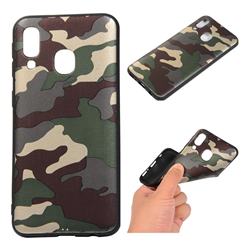Camouflage Soft TPU Back Cover for Samsung Galaxy A40 - Gold Green