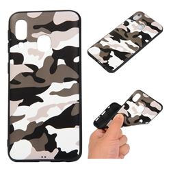 Camouflage Soft TPU Back Cover for Samsung Galaxy A40 - Black White