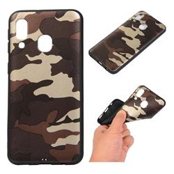Camouflage Soft TPU Back Cover for Samsung Galaxy A40 - Gold Coffee