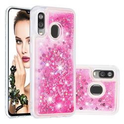 Dynamic Liquid Glitter Quicksand Sequins TPU Phone Case for Samsung Galaxy A40 - Rose