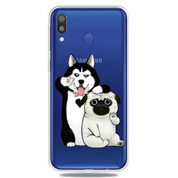 Selfie Dog Clear Varnish Soft Phone Back Cover for Samsung Galaxy A40