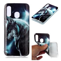 Fierce Wolf Soft TPU Cell Phone Back Cover for Samsung Galaxy A40