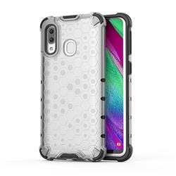 Honeycomb TPU + PC Hybrid Armor Shockproof Case Cover for Samsung Galaxy A40 - Transparent