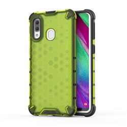 Honeycomb TPU + PC Hybrid Armor Shockproof Case Cover for Samsung Galaxy A40 - Green