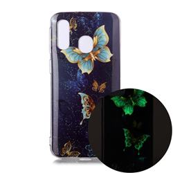 Golden Butterflies Noctilucent Soft TPU Back Cover for Samsung Galaxy A40