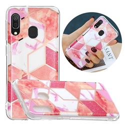 Cherry Glitter Painted Marble Electroplating Protective Case for Samsung Galaxy A40