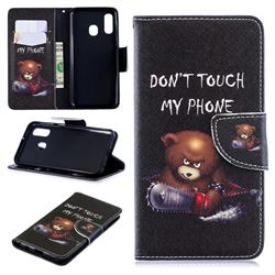 Chainsaw Bear Leather Wallet Case for Samsung Galaxy A40